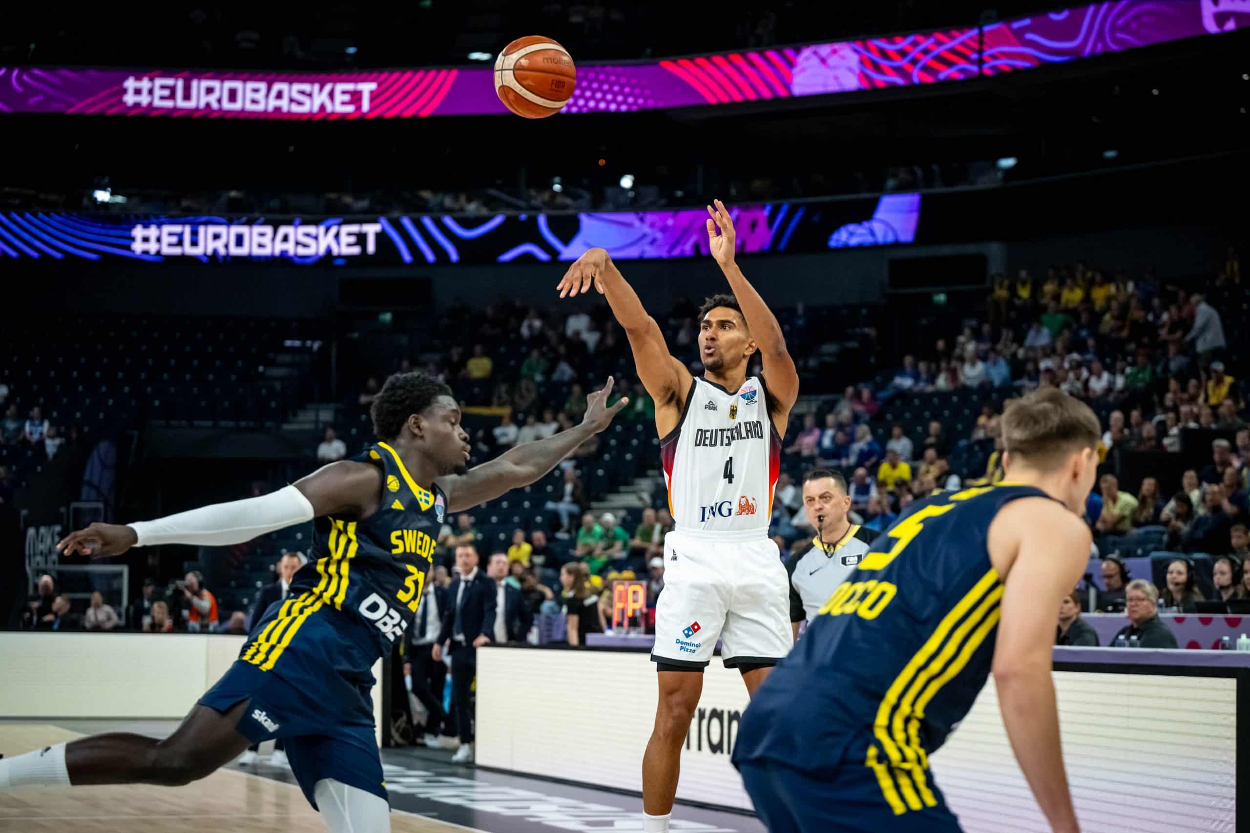Basketball Tampere 29.08.2025
DBB Länderspiel Männer Herren
EuroBasket 2025
Vorrunde
Deutschland (GER) - Schweden (SWE)
Maodo Lo (Deutschland, No.04)
Foto: Tilo Wiedensohler/camera4