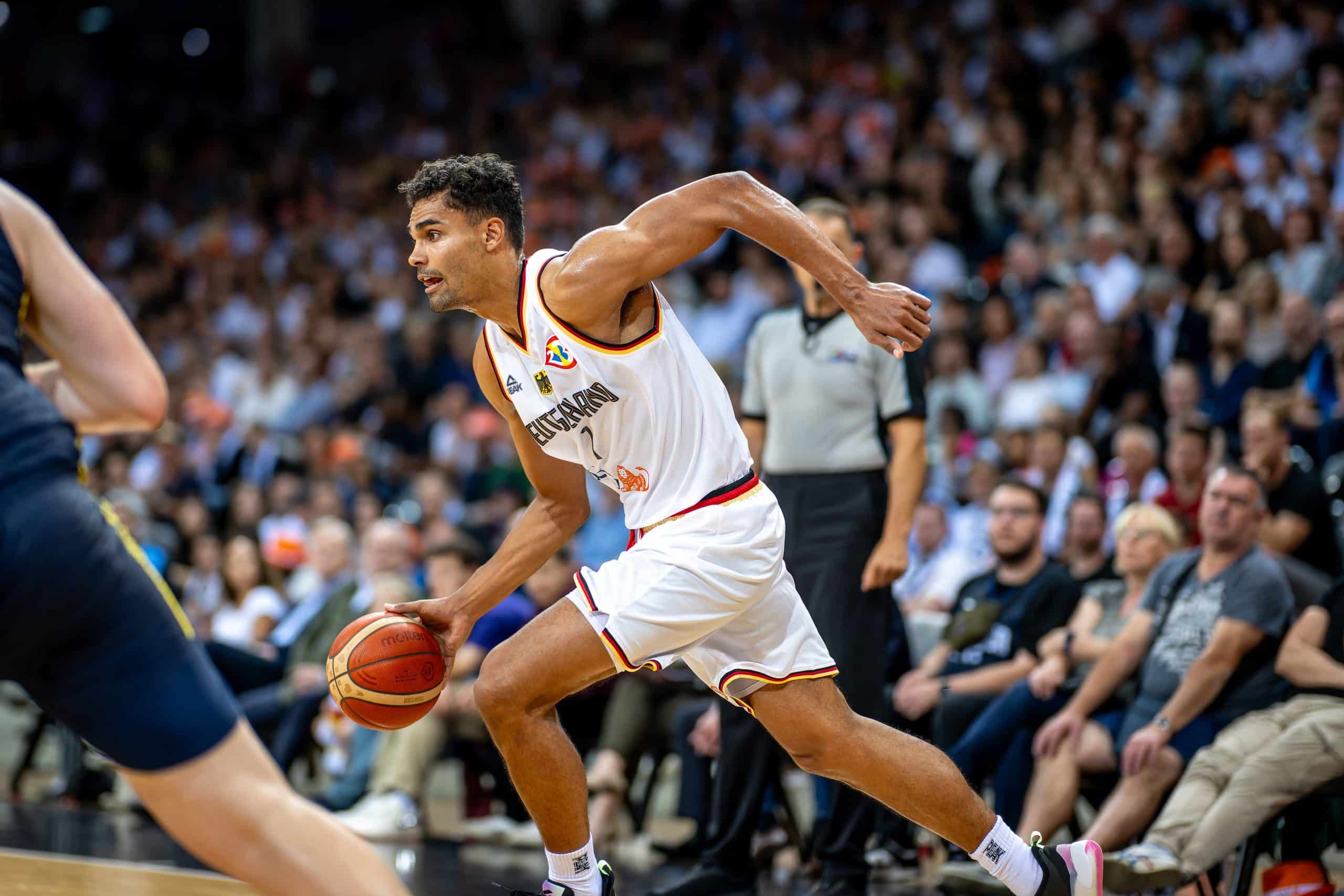 Basketball Bonn 05.08.2023
DBB Nationalmannschaft der Männer
Länderspiel Testspiel
Deutschland (GER) - Schweden (SWE)
Oscar da Silva (Deutschland, No.01)
Foto: Tilo Wiedensohler/camera4